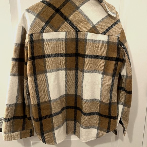 Plaid Wool Blend Button Down Long Sleeve Shacket/Jacket/Shirt XS - Picture 2 of 3